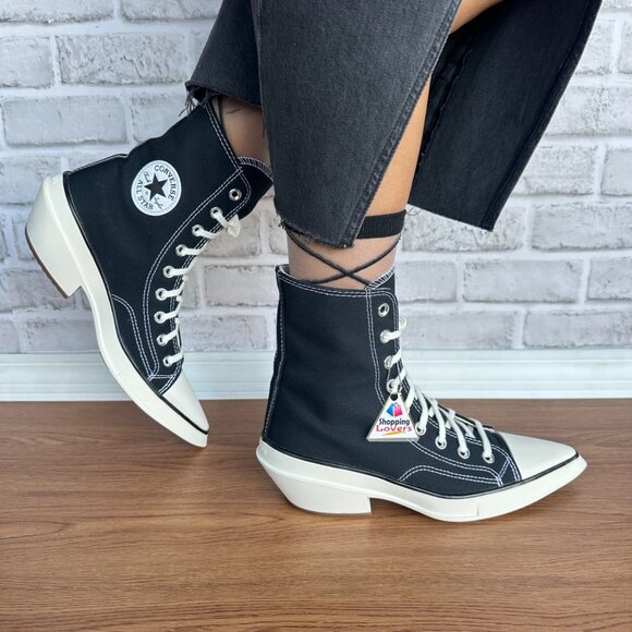 ❤️Converse Chuck 70 De Luxe Pointed Toe Hi 7.5 Womens Shoes Canvas Black A13016C - Picture 3 of 11